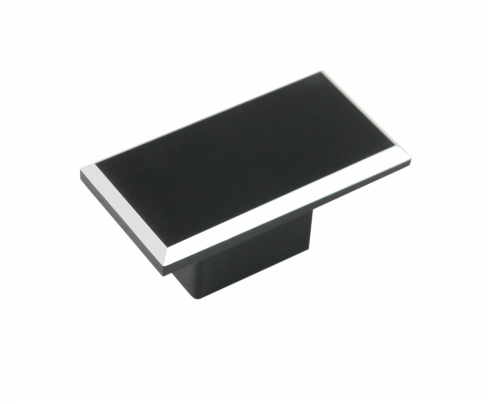 Ручка мебельная URBANISM, длина - 50 мм, установочный размер - 16 мм, цвет - Чёрный матовый/алюминий, материал-алюминий, RS061BL/AL - фотография № 1