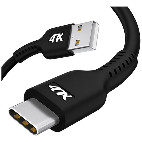 Кабель USB TypeC для зарядки и передачи данных черный 1.0м