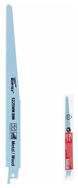 фото Полотно для сабельной пилы WORTEX по дереву с гвоздями S225WM 225 мм (SSB2210B0018)