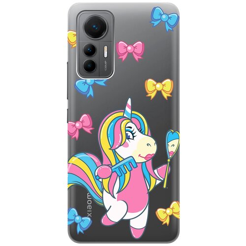 Силиконовый чехол с принтом Lady Unicorn для Xiaomi 12 Lite / Сяоми 12 Лайт силиконовый чехол с принтом locked для xiaomi 12 lite сяоми 12 лайт