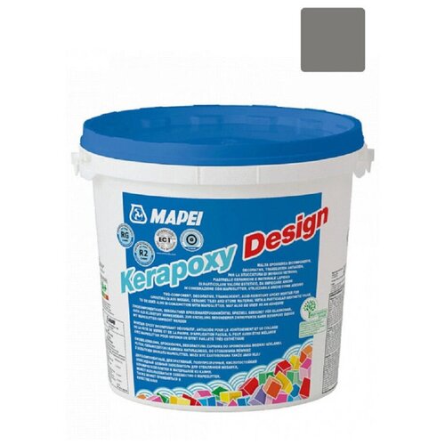 Затирка Mapei Kerapoxy Design, 3 кг, 3 л, 116 grigio muschio затирка mapei kerapoxy cq 3 кг 3 л 146 fondente