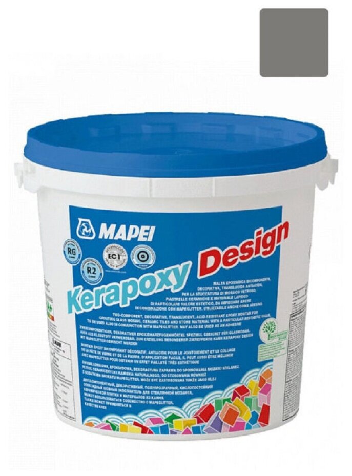 Затирка эпоксидная для швов Kerapoxy design MAPEI Керапокси дизайн мапеи № 116 серый мускус, 3 кг