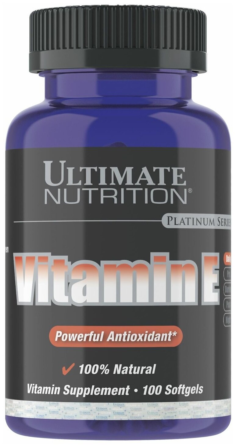 Ultimate Nutrition Витамин Е 100 капсул