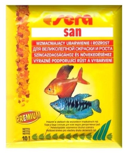 Сухой корм для рыб Sera Sera San для улучшения окраски, 10 г - фотография № 5
