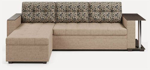 Изображение товара Диван угловой 4Home Атланта 2 со столом, раскладной механизм Дельфин, 250х147х85 см, диван-кровать ППУ, ящик для белья, подлокотники с накладками