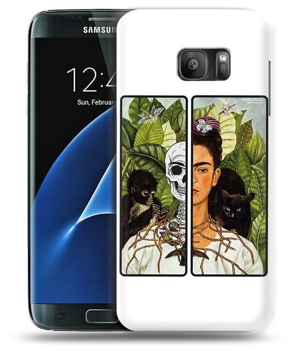 Чехол задняя-панель-накладка-бампер MyPads сдвоенная картинка девушка скелет для Samsung Galaxy S7 G930 G9300 5.1 противоударный