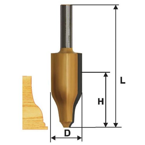10586 Фреза фигирейная вертикальная (25.4х41.3 мм; хвостовик 12 мм) по дереву Энкор
