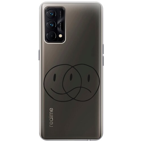 Силиконовый чехол с принтом Two Faces для Realme GT Master Edition / Рилми ГТ Мастер Едишн силиконовый чехол на realme gt master edition рилми гт мастер едишн с 3d принтом couple lines прозрачный