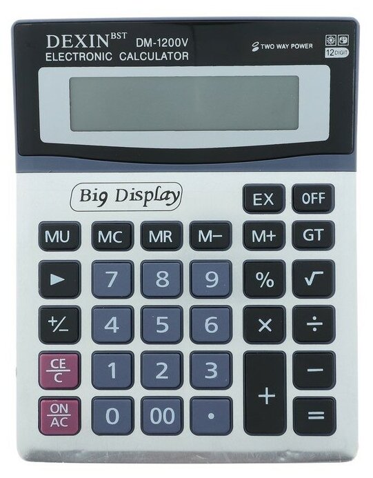 Калькулятор настольный, 12 - разрядный, DM-1200V, двойное питание