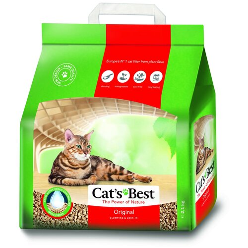 Наполнитель Cat's Best Original 5л 2,1кг Древесный комкующийся