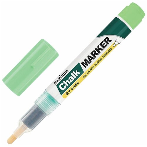 Маркер меловой MUNHWA Chalk Marker 3 мм зеленый маркер rexant 08 7004 меловой munhwa chalk marker 3 мм зеленый спиртовая основа