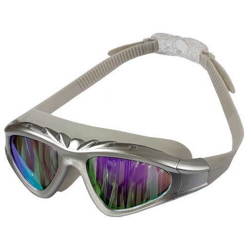 фото Очки для плавания взрослые полу-маска цв.серебро в31547-9 haipai
