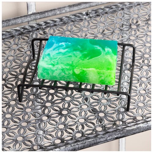 Мыльница 768-720 настольная 13*10*3 см цвет:черный