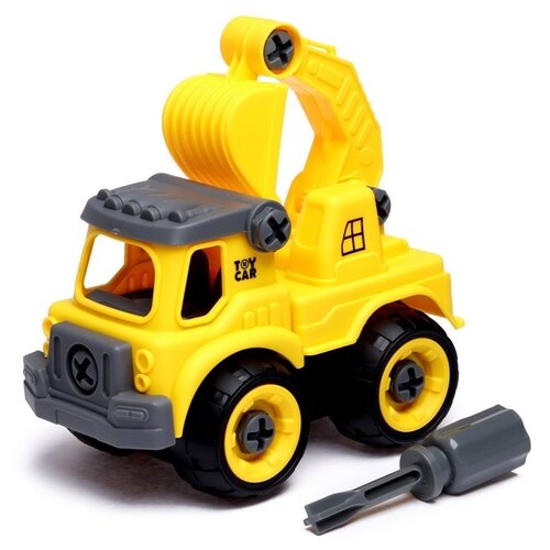 Конструктор винтовой «Машина с ковшом», с отвёрткой, 26 деталей