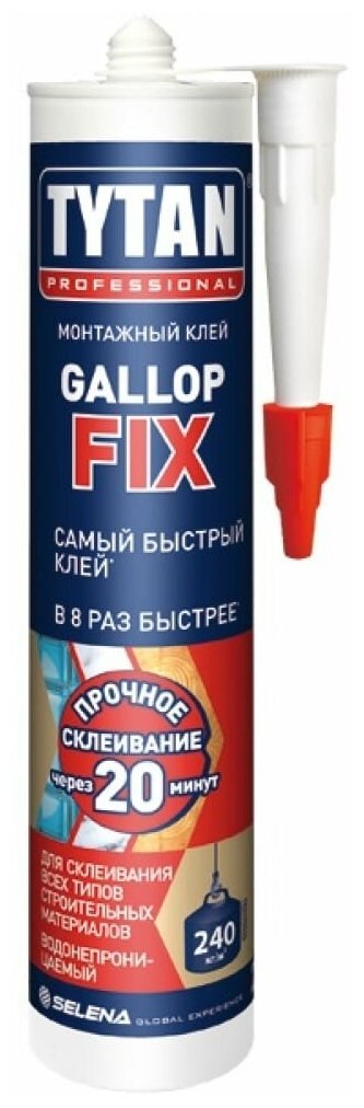 Клей-герметик TYTAN PROFESSIONAL GALLOP FIX полимерный белый 290 мл