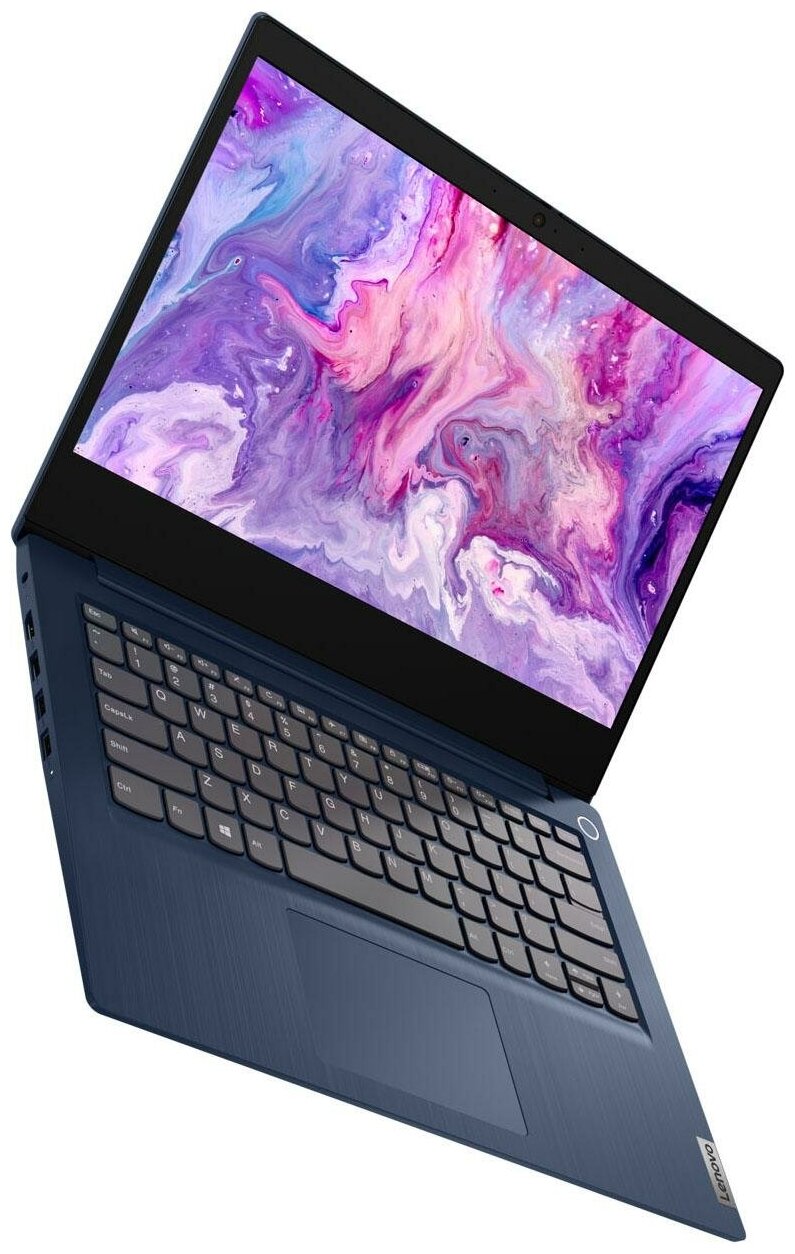 Ноутбук Lenovo IdeaPad 3 14IIL05 Core i3 1005G1 4Gb SSD128Gb Intel UHD Graphics 14 TN FHD 1920x1080 Windows 10 blue WiFi BT Cam