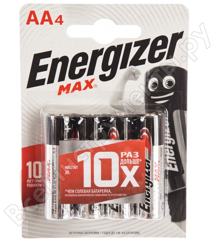 Батарейка Energizer Maximum LR6 AA 1.5В бл/4 щелочная