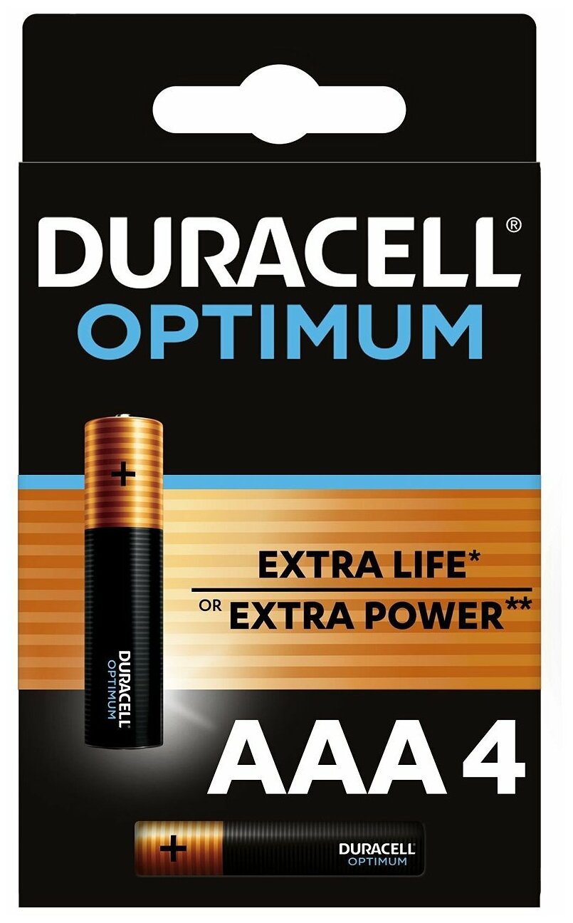 Батарейка Duracell Opti AAA, 4 шт
