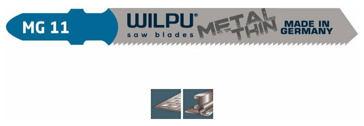 Пилка для лобзика WILPU MG 11 Арт.0255000005 Тип - T для тонкой стали нержавейки от 12 до 3 мм уп. 5 шт