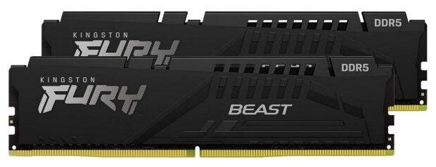 Оперативная память для компьютера 32Gb (2x16Gb) PC4-38400 4800MHz DDR5 DIMM CL38 Kingston Fury Beast (KF548C38BBK2-32)