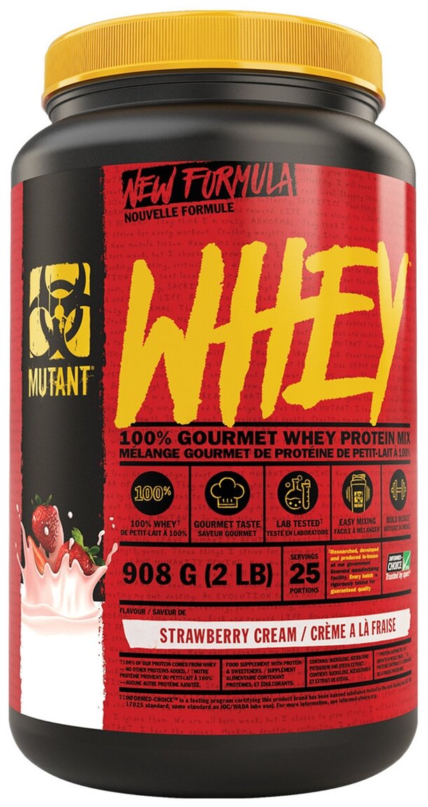 Mutant Whey (908 гр) (клубника)