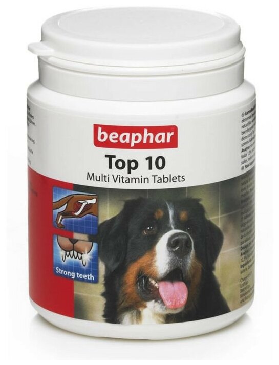 Кормовая добавка Beaphar Top 10 Multi Vitamin с L-карнитином для собак , 180 таб.