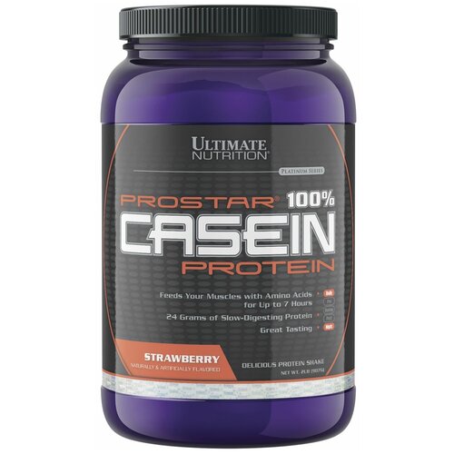 Ultimate Nutrition Prostar 100% Casein со вкусом Клубника 907 гр