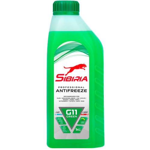 Антифриз SIBIRIA ANTIFREEZE G11 (-40) зеленый 1кг