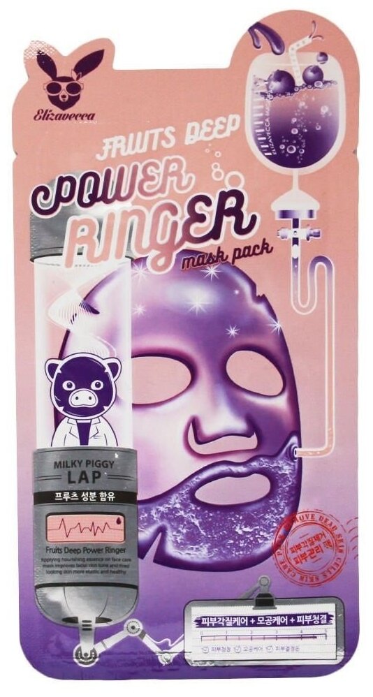 Маска для лица Elizavecca Fruits Deep Power Ringer Mask Pack тканевая, 23 мл - фото №11