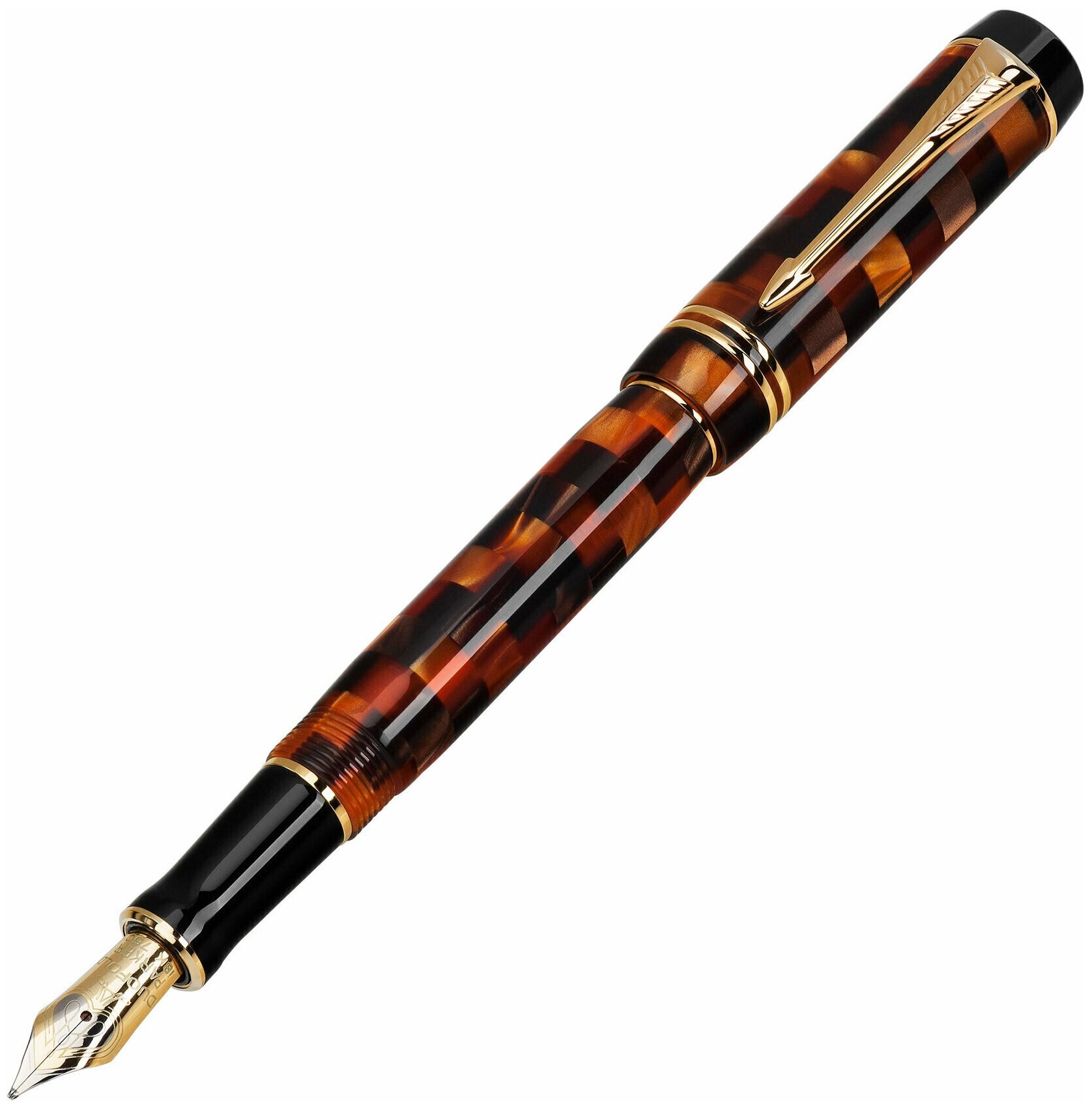 Перьевая ручка PARKER (Паркер) Duofold Mini Check Amber GT (S0779800)