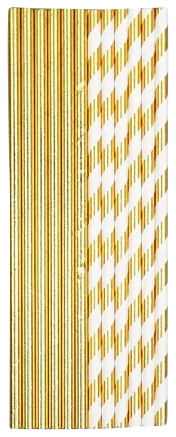 Трубочки для коктейля Страна Карнавалия "Ассорти", в наборе 12 штук, цвет золото - фотография № 1