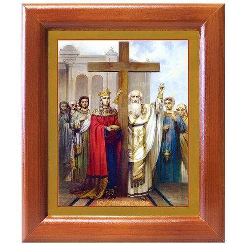 Воздвижение Креста Господня, икона в рамке 12,5*14,5 см воздвижение креста господня икона в резной деревянной рамке