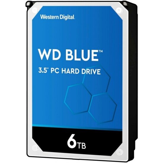 Жесткий диск 3.5" Western Digital WD Blue 6 ТБ, SATA III, 256Mb, 5400rpm CMR (WD60EZAX)