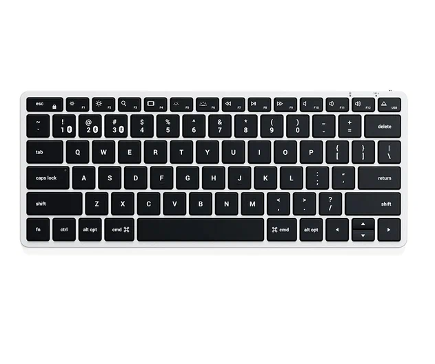 Беспроводная клавиатура Satechi Slim X1 Bluetooth Keyboard-RU. Раскладка - Русская. Цвет- серебристый