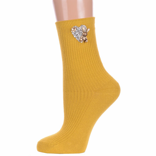 Носки HOBBY LINE, размер 36-40, желтый носки hobby line размер 36 40 желтый