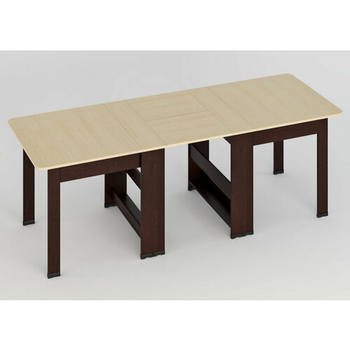 Стол-книжка 230 см со скругленной столешницей МагМебель Ральф-230/17 венге, дуб молочный