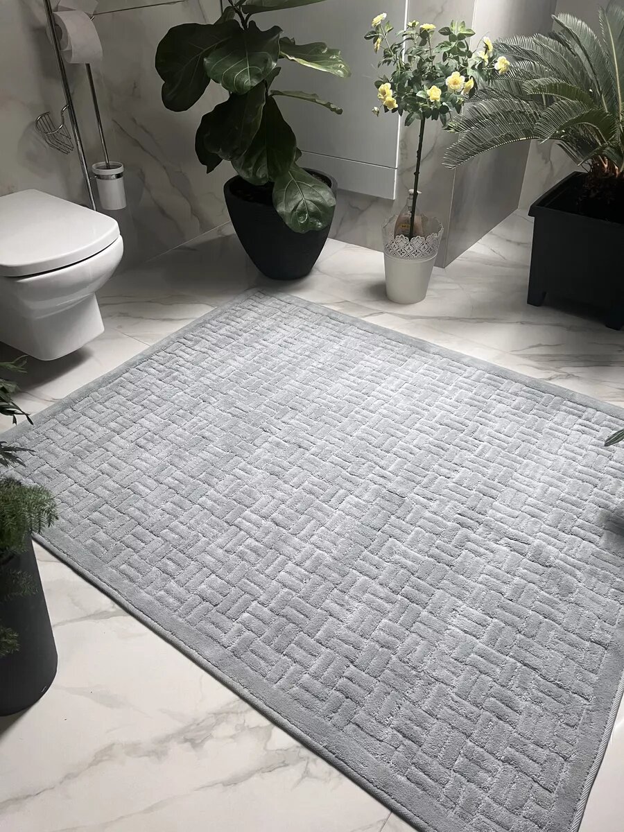Коврик Natali's Carpets на пол для ванной и туалета хлопковый 120х150 см Турция
