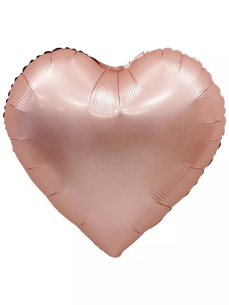 Сердце Мистик Шампань (Розовое золото) / Rose gold, фольгированный шар (18"/46 см ) 1 шт. / Веселуха