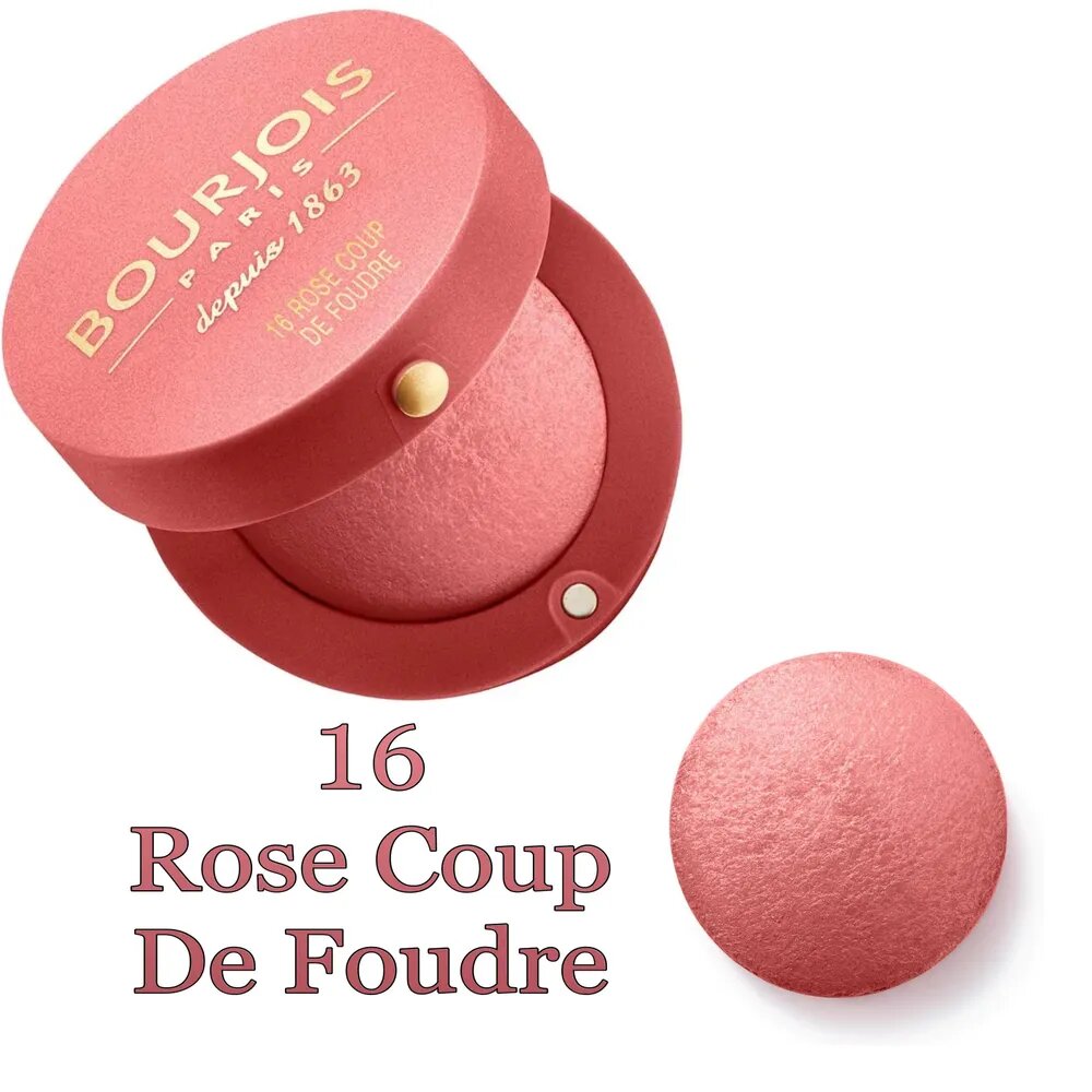 Bourjois Little Round Pot Blush 16 Rose Coup de Fou — запеченные румяна для легкого и естественного розового румянца