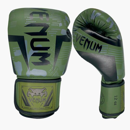 Перчатки боксерские, Venum Elite хаки, размер 14 oz