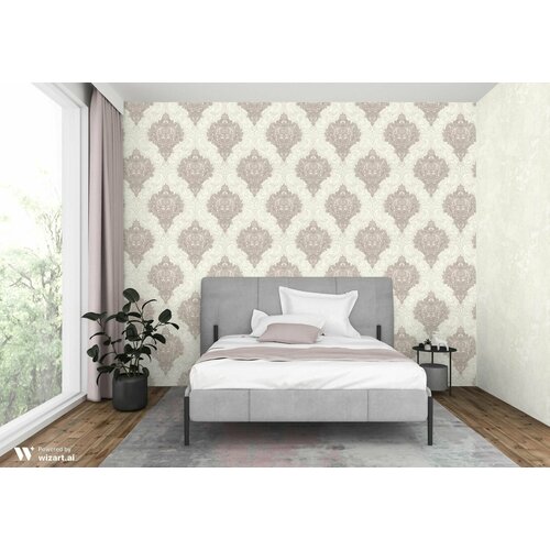 70519-22 Обои виниловые горячего тиснения с вензелями Ренессанс бежевыйзолото 10610м для спальни в гостиную в зал 3100₽