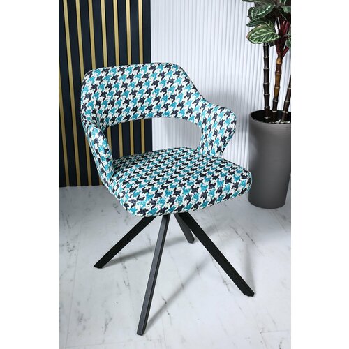 Стул кресло Boston, для кухни мягкий, цвет лапка бирюзовая