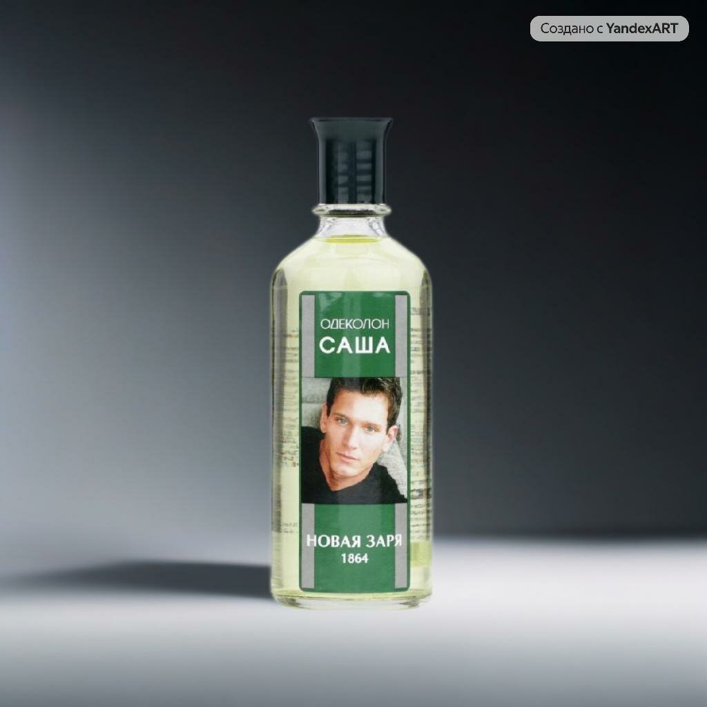 Одеколон мужской "Саша" 100 мл флакон без футляра фабрика Новая Заря