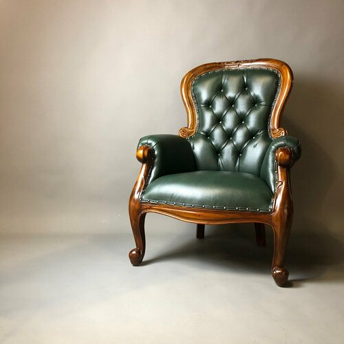 фото Кресло grandfather из красного дерева (mahogany wood), с кожаной обивкой, цвет орех lbw (коричневый) дом корлеоне