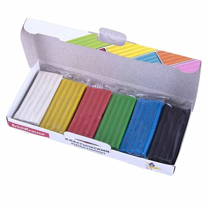 Пластилин 6 цветов, 96 г, ErichKrause Basic