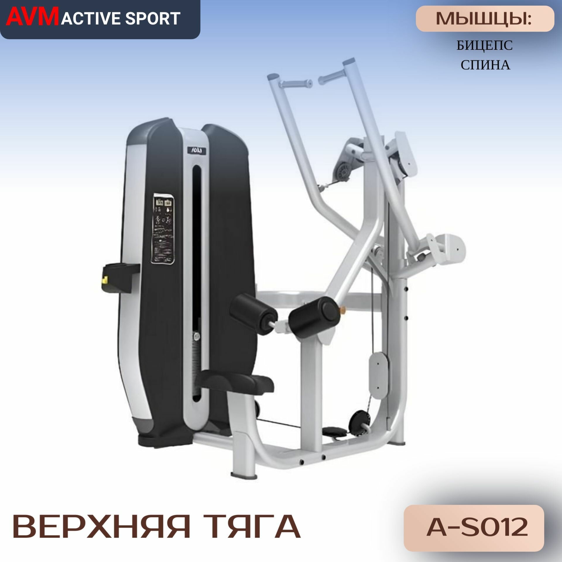 Профессиональный силовой тренажер для зала Верхняя тяга AVM A-S012