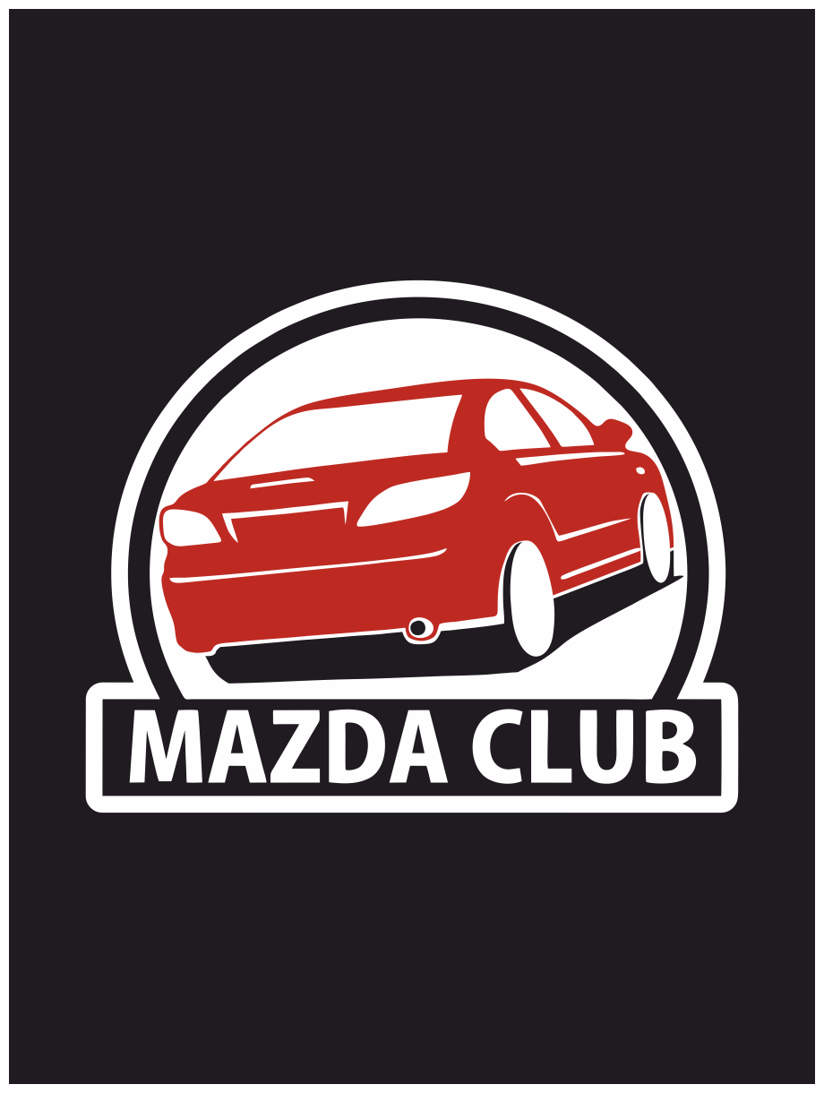 Наклейка на авто "Mazda club" 17х13 см.