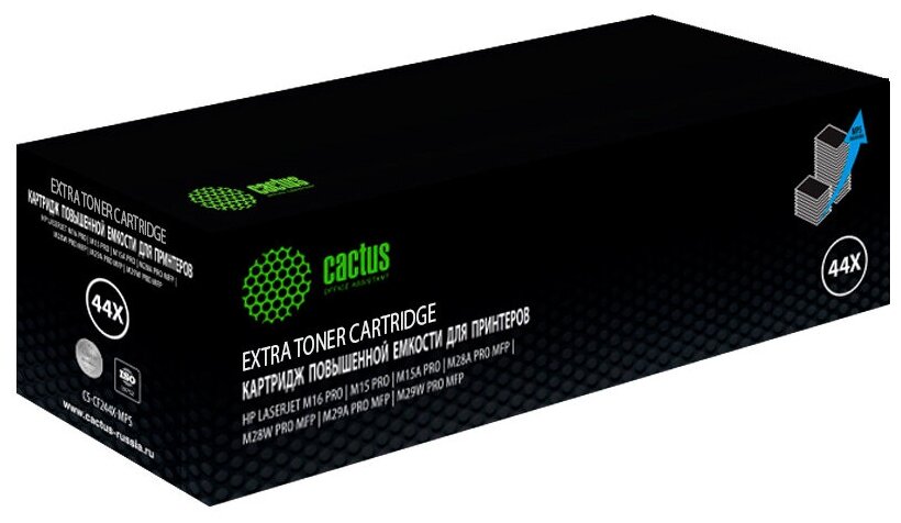 Картридж Cactus CS-CF244X-MPS CF244XX черный, для HP LJ M15 Pro/ M16 Pro/M28w Pro MFP, ресурс до 3000 страниц