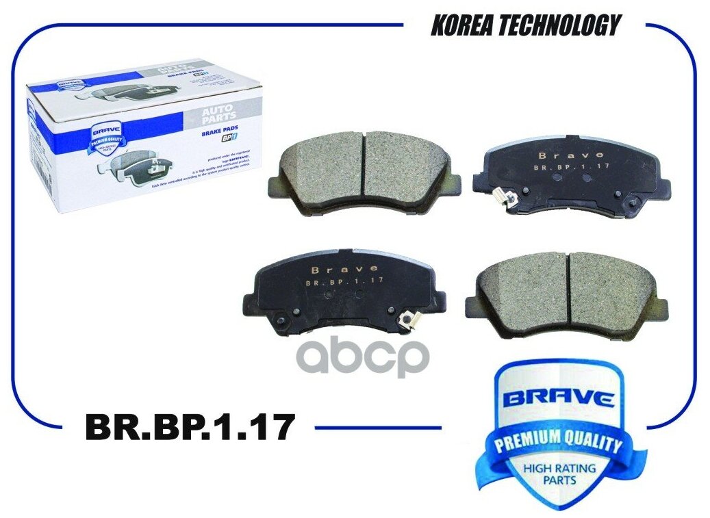 Колодка тормозная передняя BR. BP.1.17 58101-1RA00 HYUNDAI Solaris RB 2010- KIA Rio UB 2011-