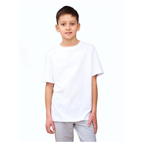 фото Футболка микита, хлопок, однотонная, размер 122, серый